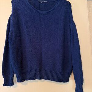 360 Cashmere  Women's Knit Pullover Sweater, Navy Cotton Blend  Women Size S NWT
